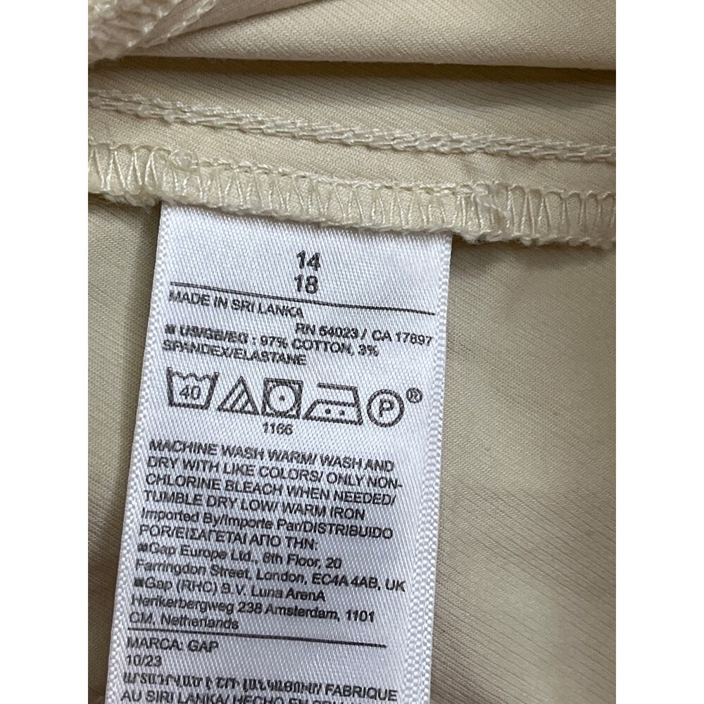 GAP High Rise Stride Ankle Pants Light Cream Straight Wide Leg Stretch, Size 14 - Picture 8 of 11